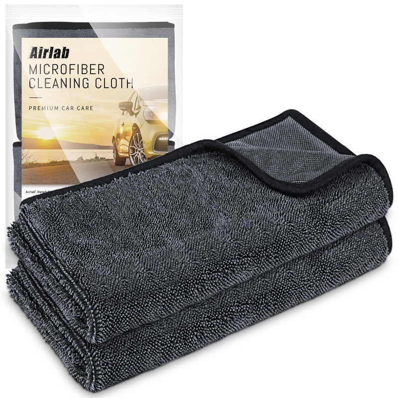Airlab Microfiber Drying Towels for Cars Wash Lint-Free Streak-Free Super Absorbent Ultra Soft Auto Detailing Supplies 16 x 24 Inches  Pack of 2 - Image 1